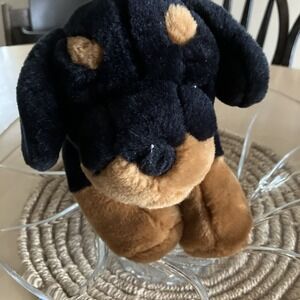 Commonwealth Rottweiler Plush Stuffed Animal Black Brown Large Dog Cute Soft